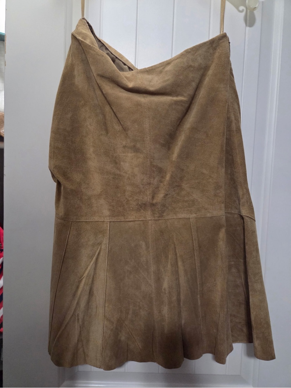 Alfani Taupe Suede A-Line Skirt
